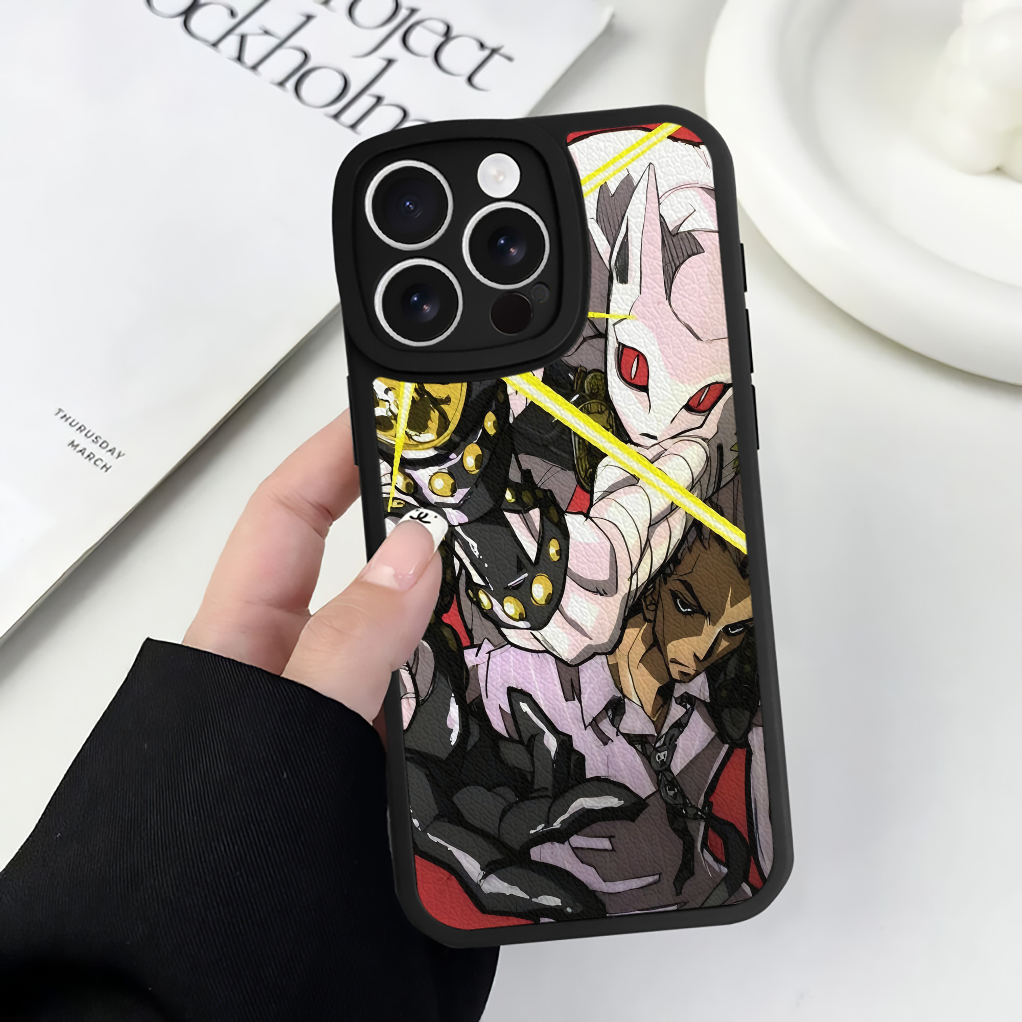 （画像用） ジョジョの奇妙な冒険 JoJo's Bizarre Adventure 【iPhone 16シリーズ対応】シリコンスマホケース（レザー調） 材質：シリコン